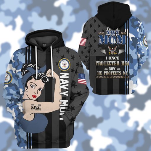 Gearhumans 3D US Navy Mom Custom Tshirt Hoodie Apparel - Image 9