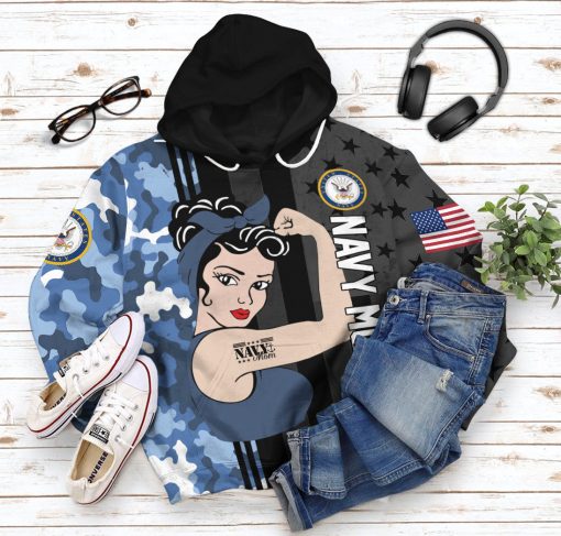 Gearhumans 3D US Navy Mom Custom Tshirt Hoodie Apparel - Image 11
