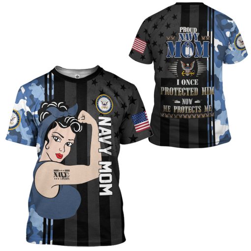 Gearhumans 3D US Navy Mom Custom Tshirt Hoodie Apparel - Image 7