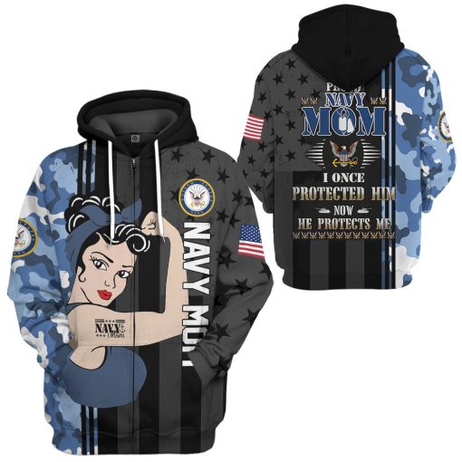 Gearhumans 3D US Navy Mom Custom Tshirt Hoodie Apparel - Image 8