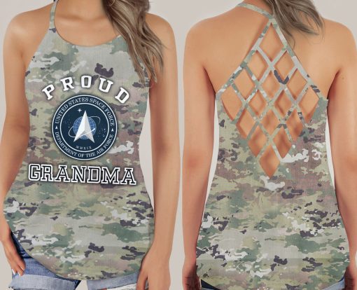 Gearhumans 3D US Space Force Custom Cross Tank Top - Image 3