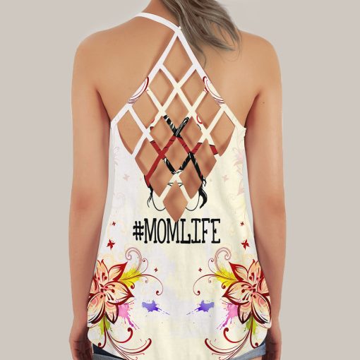 Gearhumans 3D Mom Life Flowers Mothers Day Custom Criss Cross Tank Top - Image 2