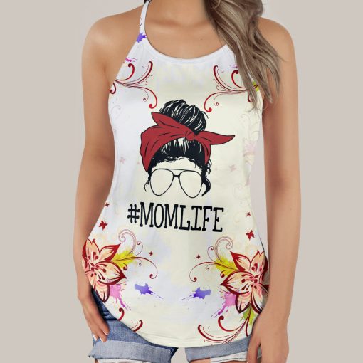 Gearhumans 3D Mom Life Flowers Mothers Day Custom Criss Cross Tank Top