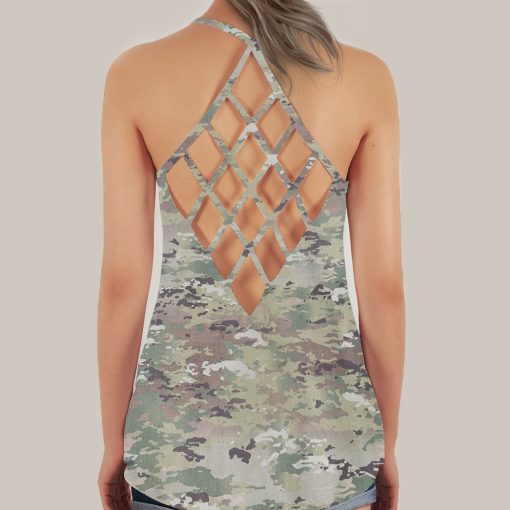 Gearhumans 3D US Army Proud Grandma Custom Criss Crop Tank Top