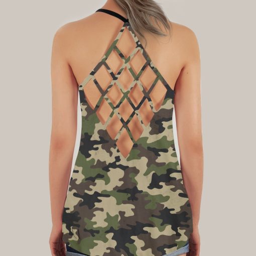 Gearhumans 3D Army Mom Mothers Day Custom Criss Cross Tank Top