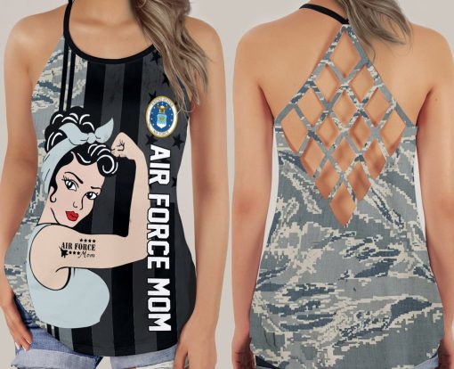 Gearhumans 3D Air Force Mom Mothers Day Custom Criss Cross Tank Top 6 Gearhumans 3D Air Force Mom Mothers Day Custom Criss Cross Tank Top