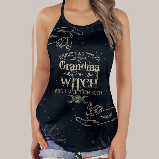 Gearhumans 3D Grandma And Witch Custom Cross Tank Top