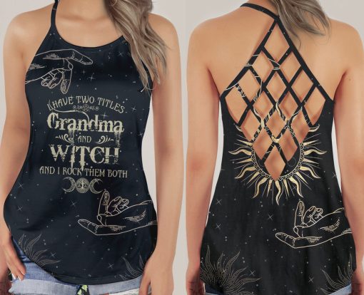 Gearhumans 3D Grandma And Witch Custom Cross Tank Top - Image 3
