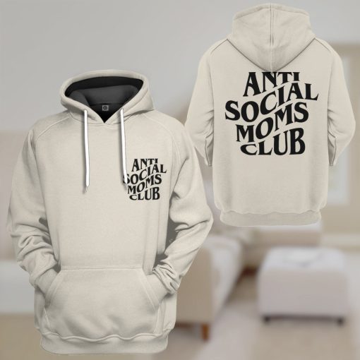 Gearhumans 3D Anti Social Moms Clubs Custom Hoodie Tshirt Apparel - Image 9