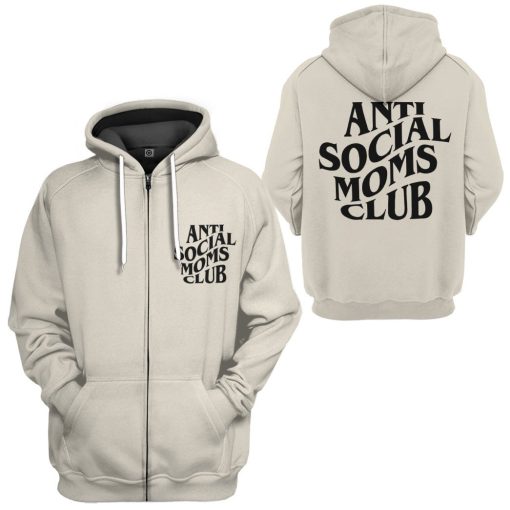 Gearhumans 3D Anti Social Moms Clubs Custom Hoodie Tshirt Apparel - Image 8