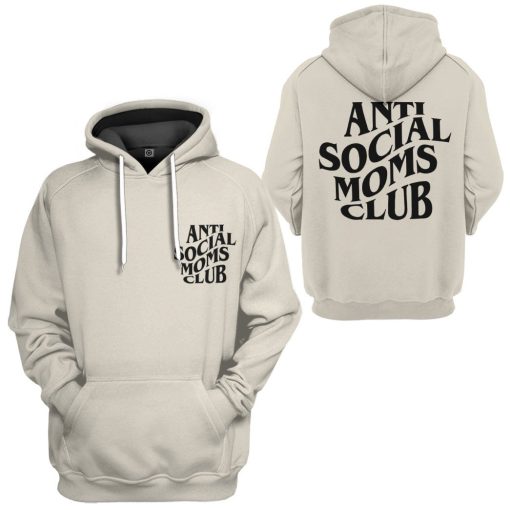 Gearhumans 3D Anti Social Moms Clubs Custom Hoodie Tshirt Apparel - Image 5
