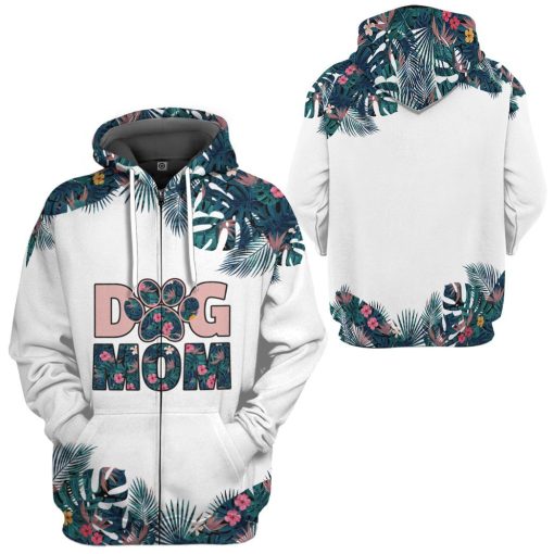 Gearhumans 3D Floral Dog Mom Custom Hoodie Tshirt Apparel