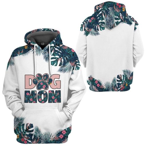 Gearhumans 3D Floral Dog Mom Custom Hoodie Tshirt Apparel