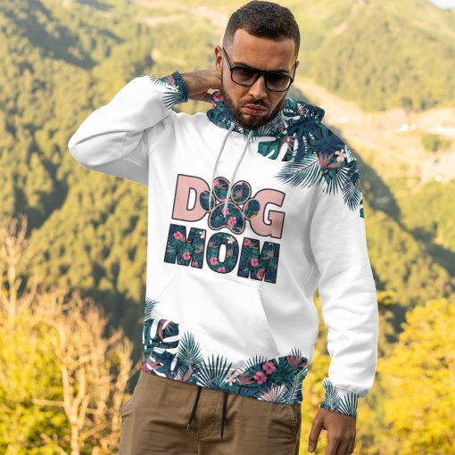 Gearhumans 3D Floral Dog Mom Custom Hoodie Tshirt Apparel