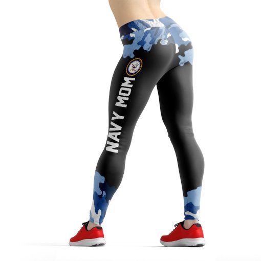 Gearhumans 3D Navy Mom Mothers Day Custom Legging - Image 3