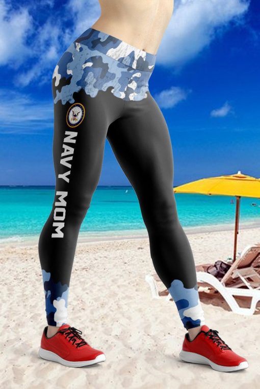 Gearhumans 3D Navy Mom Mothers Day Custom Legging - Image 5