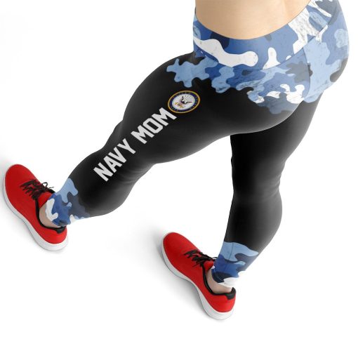 Gearhumans 3D Navy Mom Mothers Day Custom Legging - Image 4