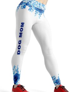 Gearhumans 3D Blue Sparkle Mother Day Dog Mom Custom Legging