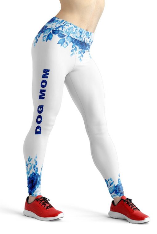 Gearhumans 3D Blue Sparkle Mother Day Dog Mom Custom Legging