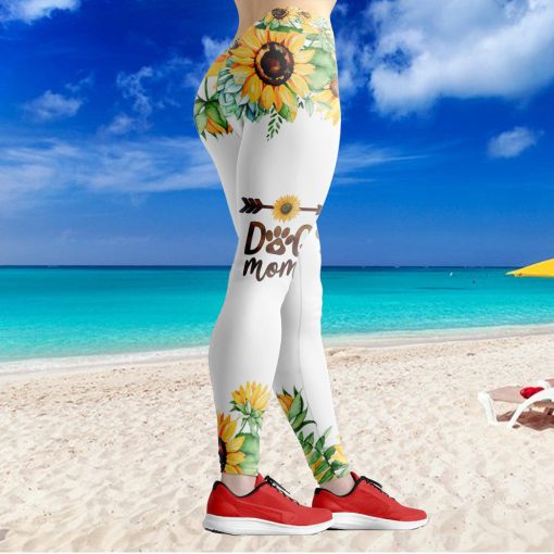 Gearhumans 3D Sunflower Special Yorksie Dog Mom Custom Legging