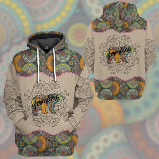 Gearhumans 3D Bear Grandma Mandala Custom Tshirt Hoodie Apparel - Image 10