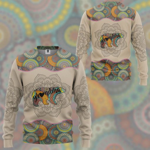 Gearhumans 3D Bear Grandma Mandala Custom Tshirt Hoodie Apparel - Image 11
