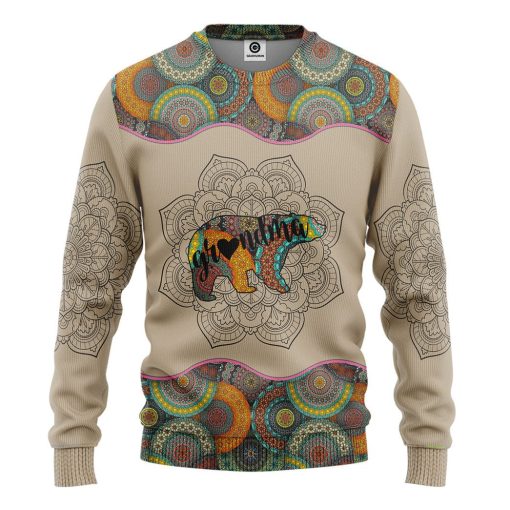 Gearhumans 3D Bear Grandma Mandala Custom Tshirt Hoodie Apparel - Image 3