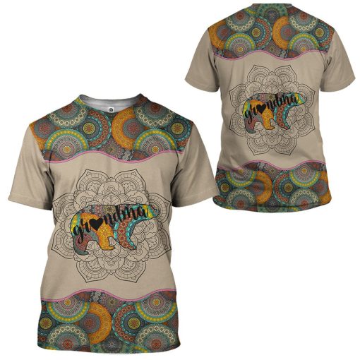 Gearhumans 3D Bear Grandma Mandala Custom Tshirt Hoodie Apparel - Image 8