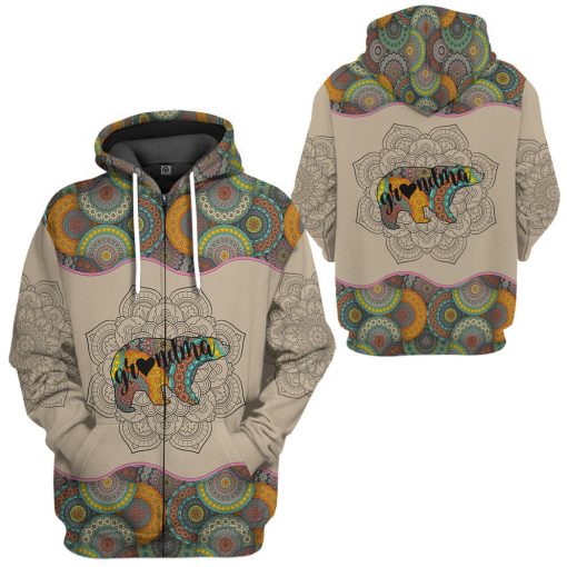 Gearhumans 3D Bear Grandma Mandala Custom Tshirt Hoodie Apparel - Image 9