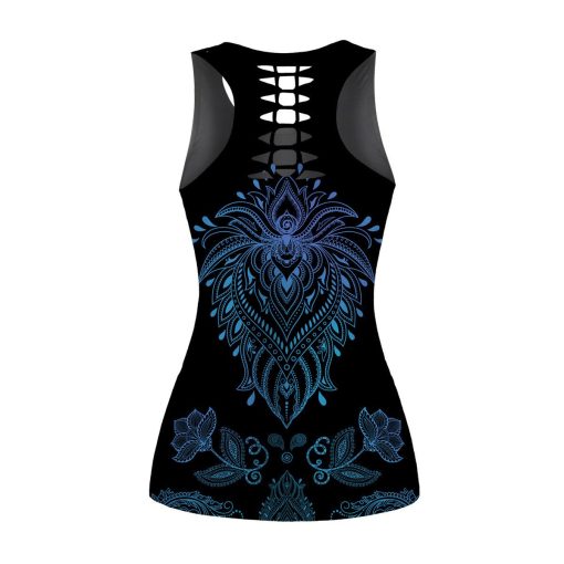 Gearhumans 3D Blue Mandala Dog Mom Custom Tank Top - Image 3