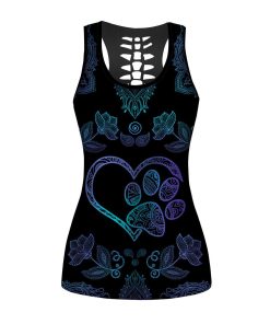 Gearhumans 3D Blue Mandala Dog Mom Custom Tank Top