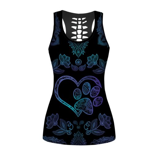 Gearhumans 3D Blue Mandala Dog Mom Custom Tank Top