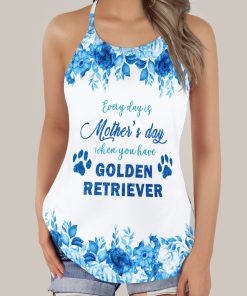 Gearhumans 3D Blue Sparkle Mother Day Dog Mom Custom Tank Top
