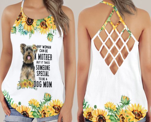 Gearhumans 3D Sunflower Special Yorksie Dog Mom Custom Tank Top