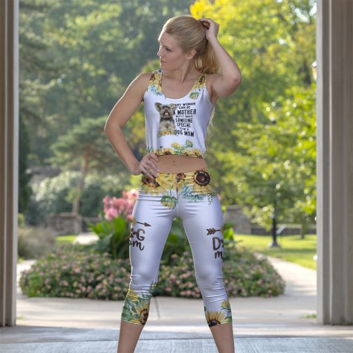 Gearhumans 3D Sunflower Special Yorksie Dog Mom Custom Tank Top