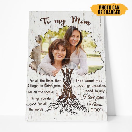 Gearhumans 3D To My Mom Custom Name Custom Photo Canvas