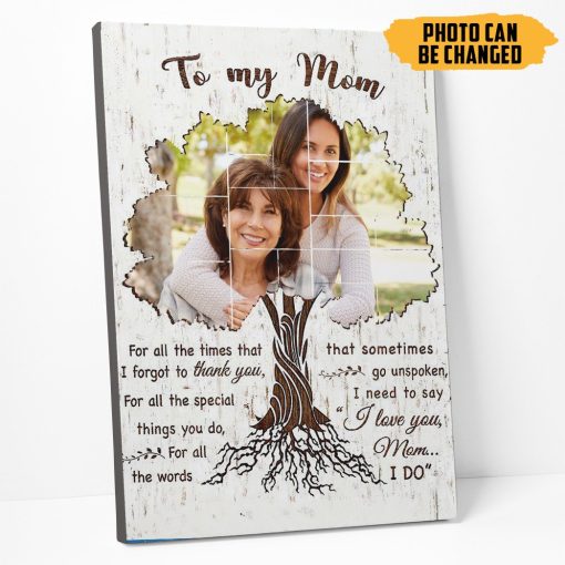 Gearhumans 3D To My Mom Custom Name Custom Photo Canvas