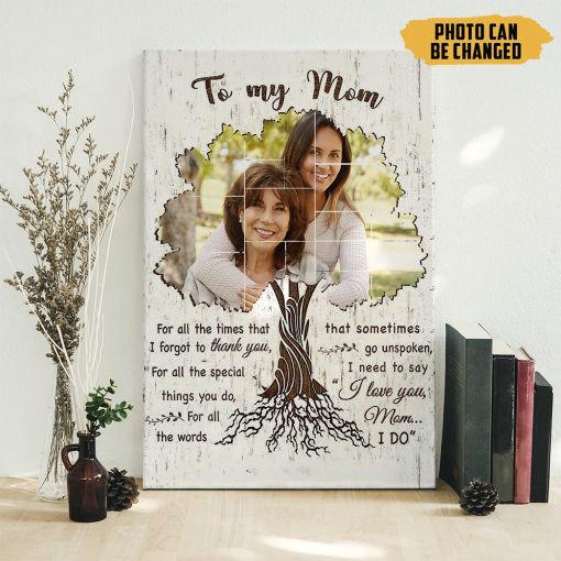 Gearhumans 3D To My Mom Custom Name Custom Photo Canvas