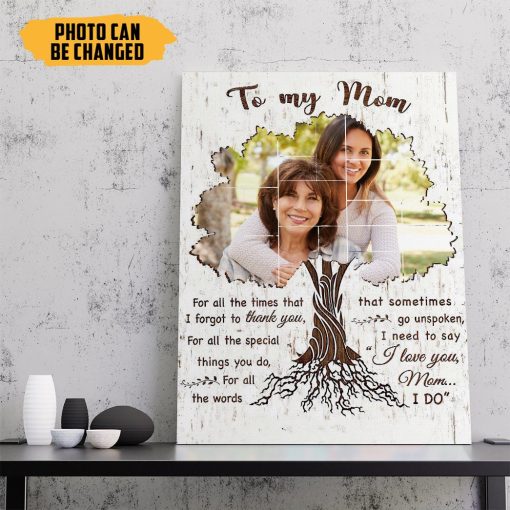 Gearhumans 3D To My Mom Custom Name Custom Photo Canvas