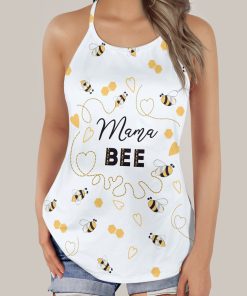 Gearhumans 3D Mama Bee Mothers Day Custom Criss Cross Tank Top