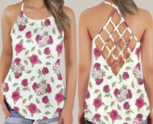 Gearhumans 3D Best Mom Mothers Day Custom Criss Cross Tank Top - Image 3