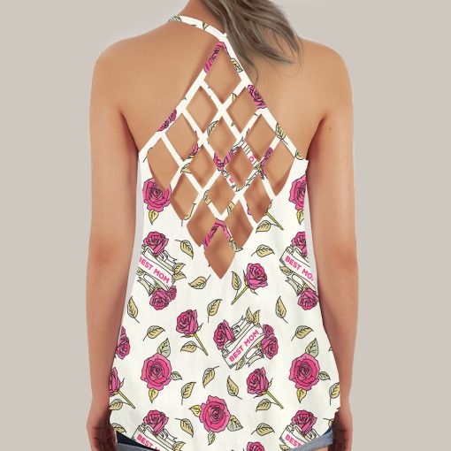 Gearhumans 3D Best Mom Mothers Day Custom Criss Cross Tank Top - Image 2