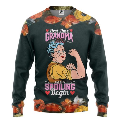 Gearhumans 3D First Time Grandma Custom Tshirt Hoodie Apparel - Image 2