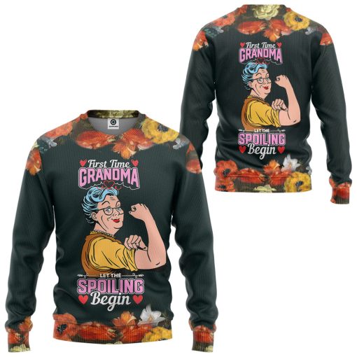 Gearhumans 3D First Time Grandma Custom Tshirt Hoodie Apparel - Image 6