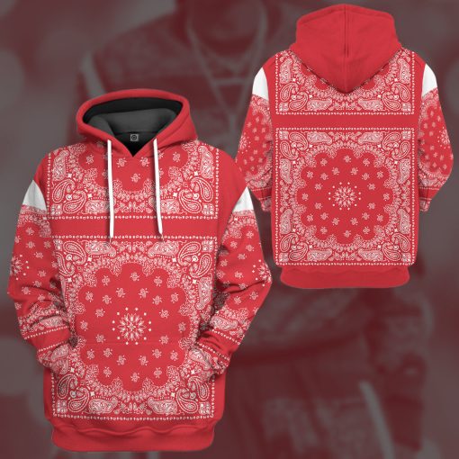 Gearhumans 3D Snoop Red Bandana Custom Tshirt Hoodie Apparel