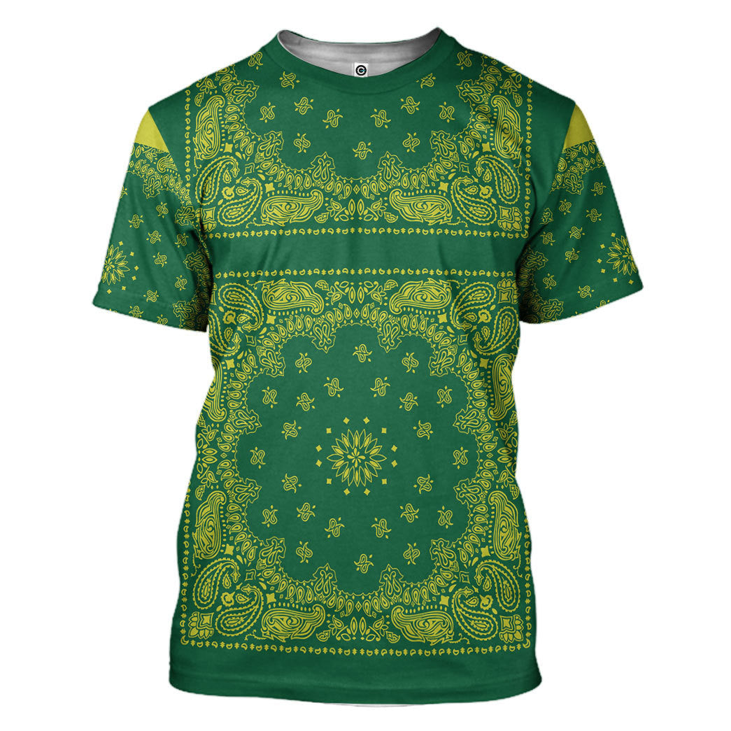 Gearhumans 3D Snoop Green Bandana Custom Tshirt Hoodie Apparel 3 Gearhumans 3D Snoop Green Bandana Custom Tshirt Hoodie Apparel - Image 3