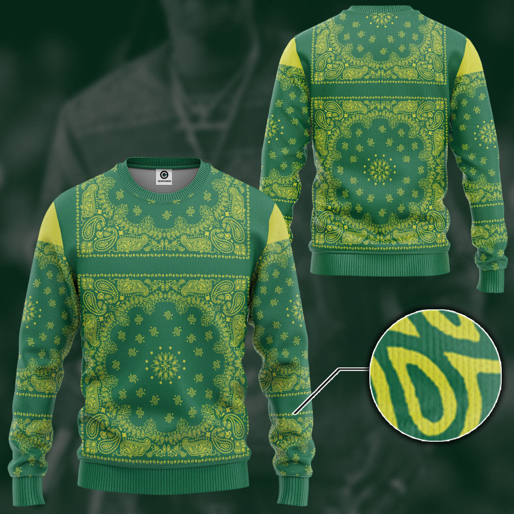 Gearhumans 3D Snoop Green Bandana Custom Tshirt Hoodie Apparel 10 Gearhumans 3D Snoop Green Bandana Custom Tshirt Hoodie Apparel - Image 10