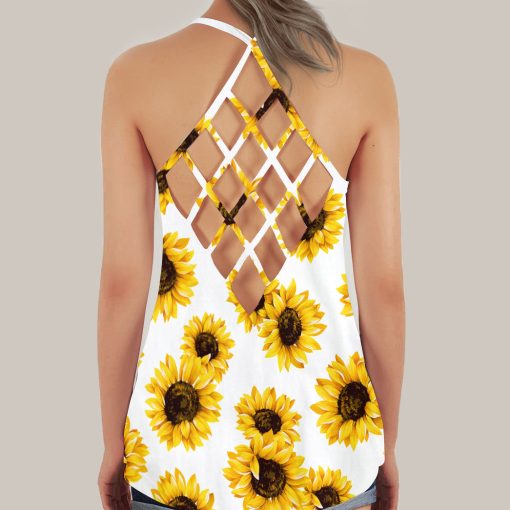Gearhumans 3D Sunflower Bonus Mom Custom Cross Tank Top