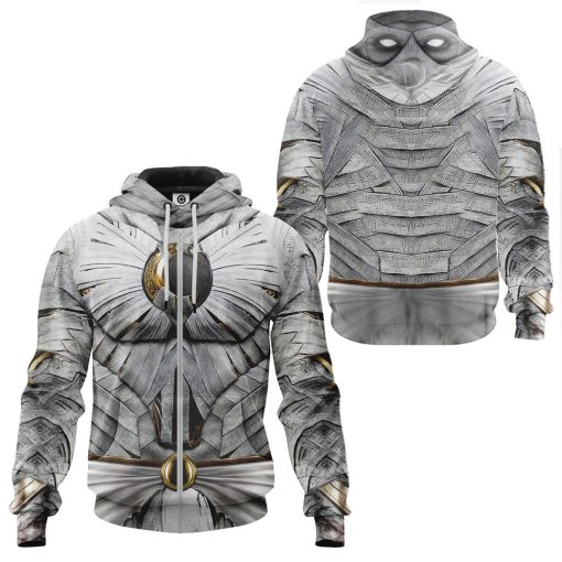 Gearhumans 3D Moon Knight White Cosplay Custom Tshirt Hoodie Apparel - Image 8