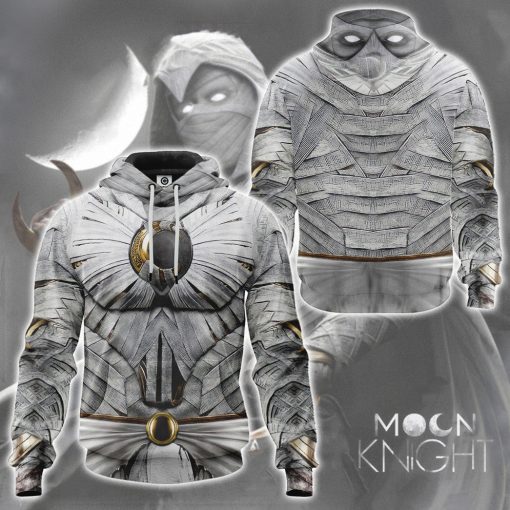 Gearhumans 3D Moon Knight White Cosplay Custom Tshirt Hoodie Apparel - Image 10